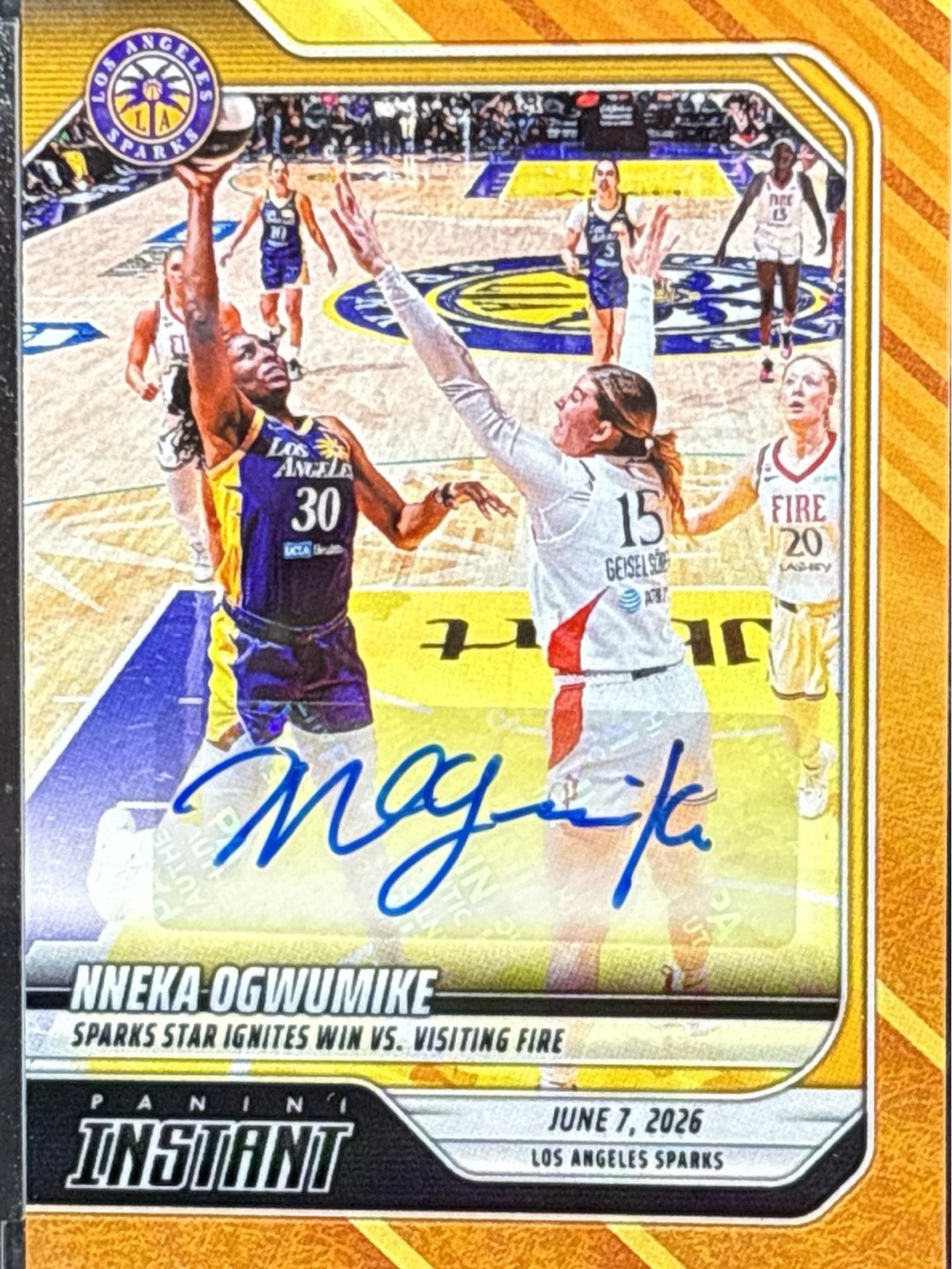 Panini Instant Nneka Ogwumike Sparks Basketball Card Auto LE 9/10